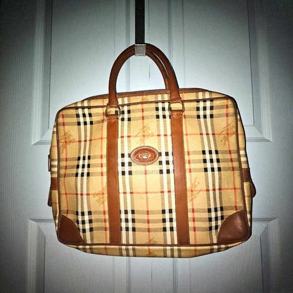 BURBERRY VINTAGE LAPTOP HANDBAG PURSE - Picture 1 of 16